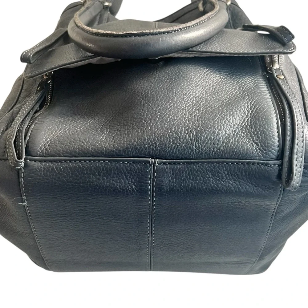 THE DAY & MOOD HANNAH BAG leather Anthropologie dual Handle removable strap Grey